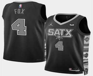 Men's San Antonio Spurs #4 DeAaron Fox Black 2025 Statement Edition Stitched Jersey Dzhi,We sell and wholesale Men's San Antonio Spurs #4 DeAaron Fox Black 2025 Statement Edition Stitched Jersey Dzhi on line form chian!